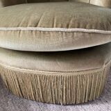 70s toad armchair in green velvet