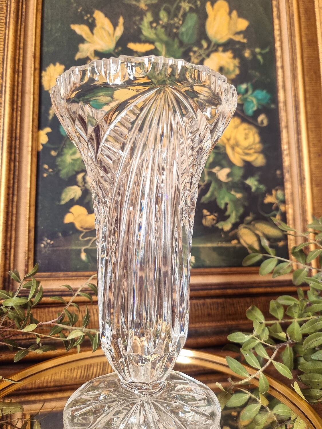 Cut crystal vase