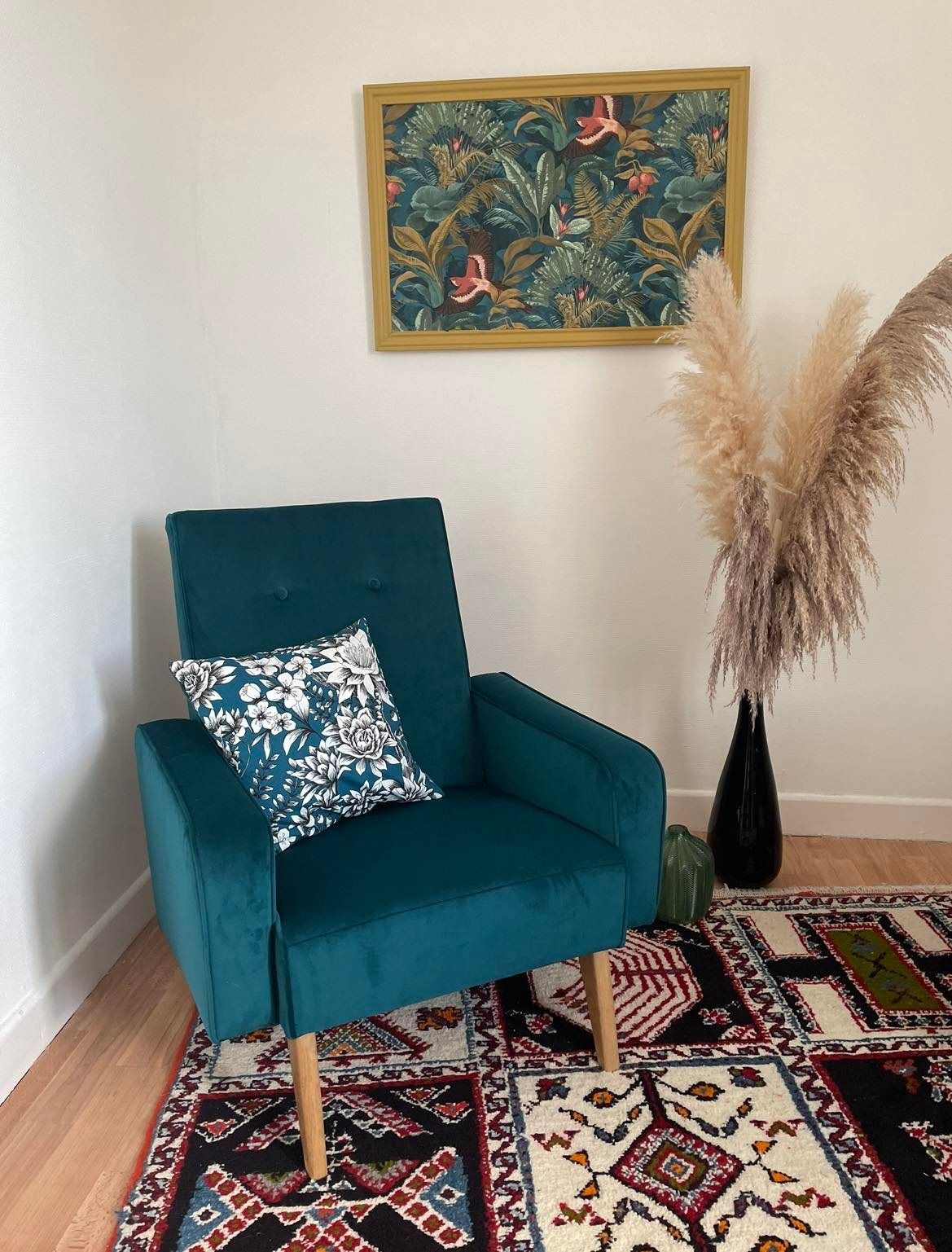 Duo of armchair back-of-year 50/60, restored