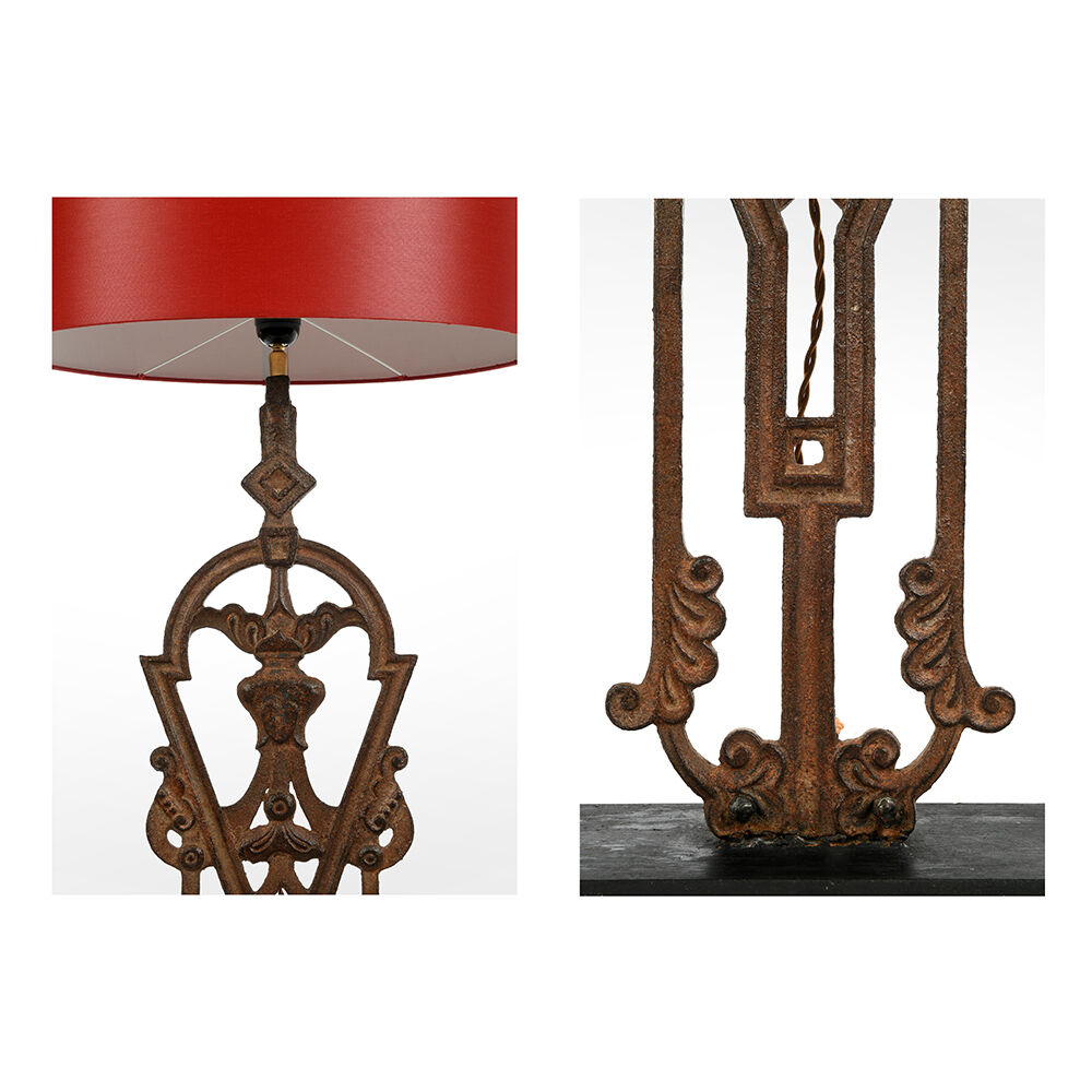 Iron cast iron railing lamp