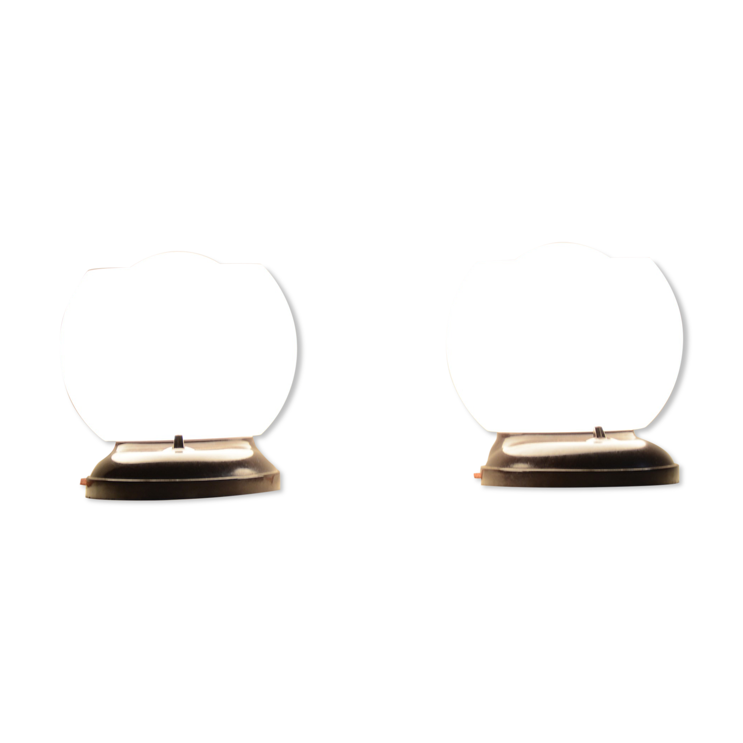 Pair of white Functionalism table lamps - 1930s Germany