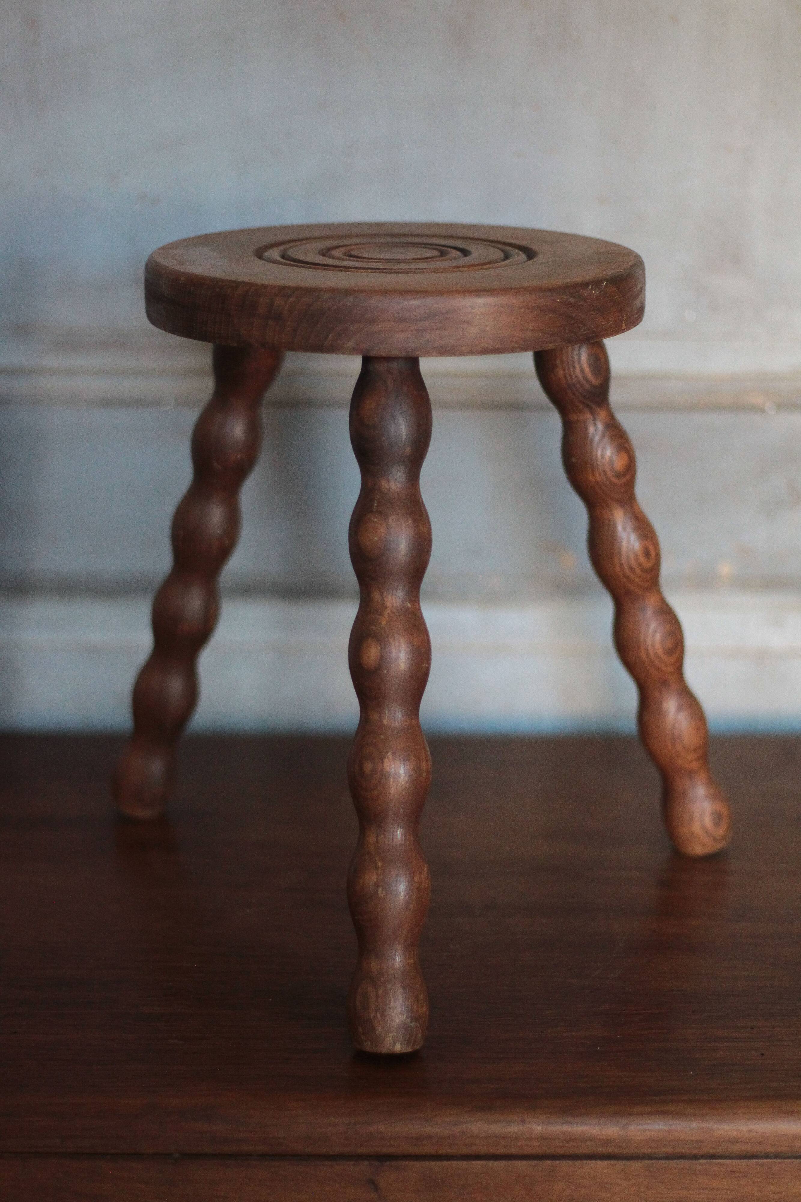 Vintage stool, tripod stool, occasional stool, wooden plant stand