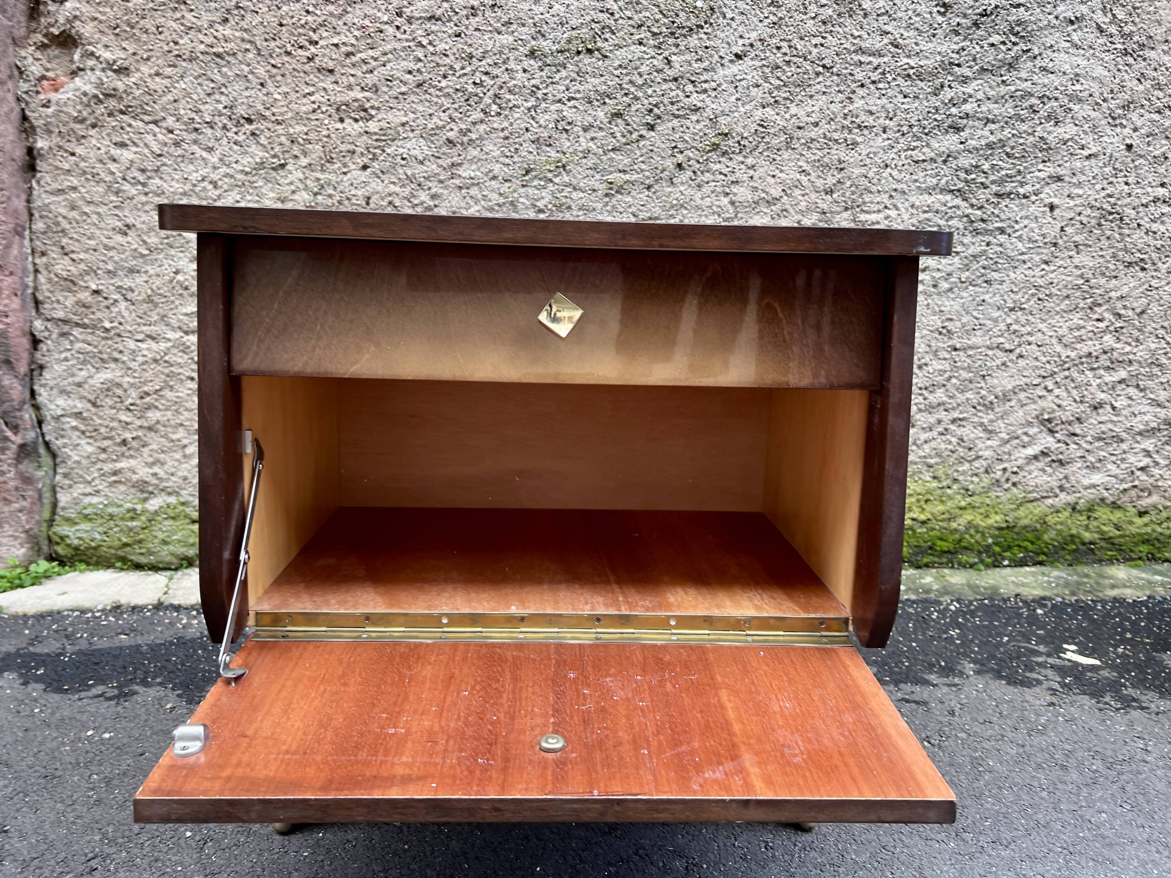 Pair of bedside tables, end of vintage sofa, old 1950