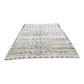 Ecru Vintage Wool Kilim Rug, Decorative Rug For Living Room, 217x282 Cm