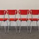 4 chaises 1960 formica velours rouge