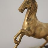 Statuette cheval en laiton et socle en marbre
