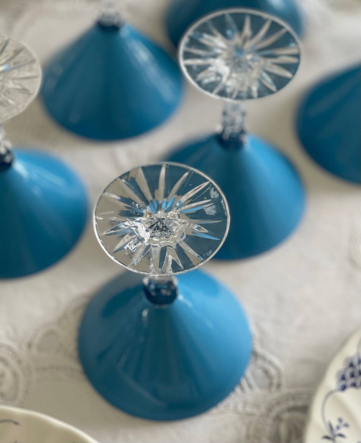 6 crystal cocktail glasses