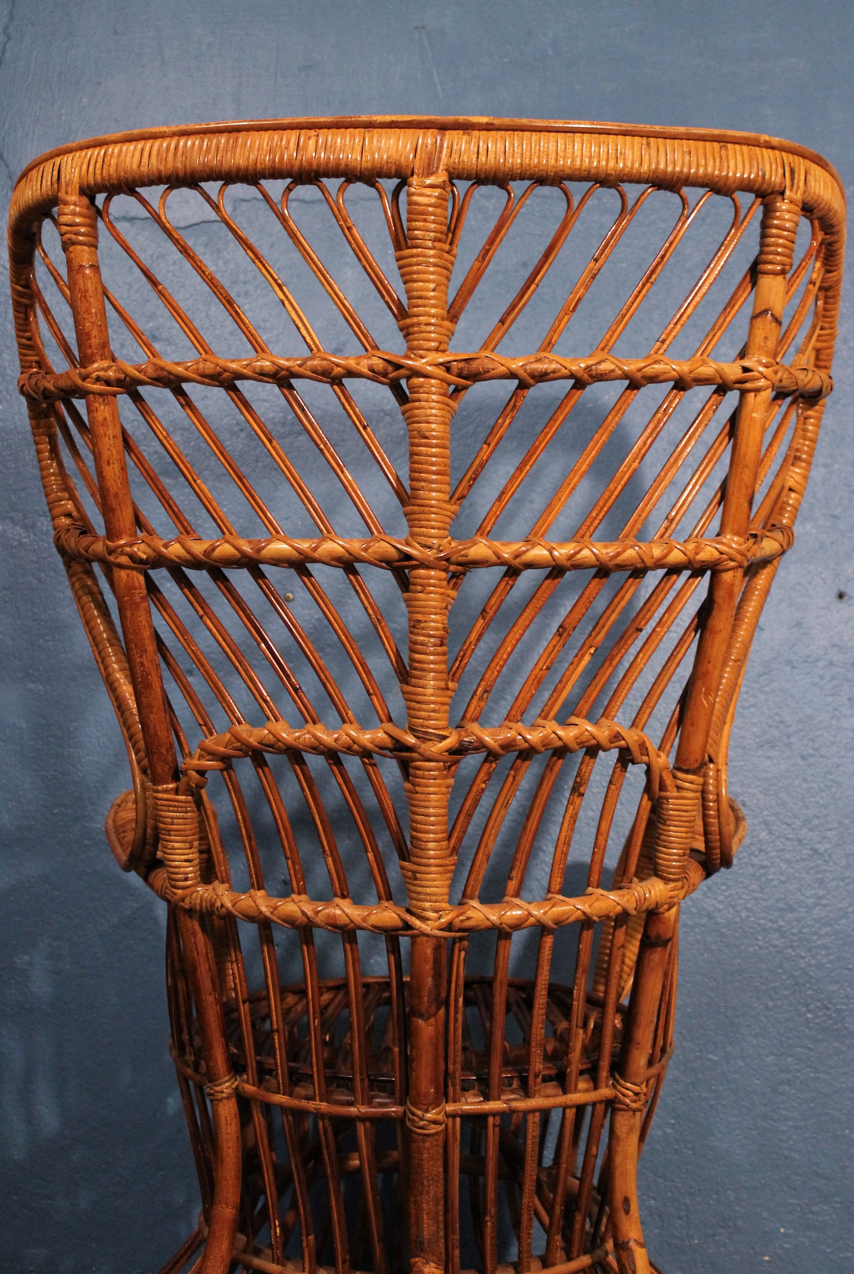 Rattan armchair by Gio Ponti & Lio Carminati Bonacinati edition 1950
