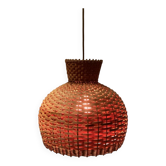 Lampe suspendue en rotin modèle 1960
