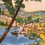 Ancient Tuscan landscape painting dated 1989