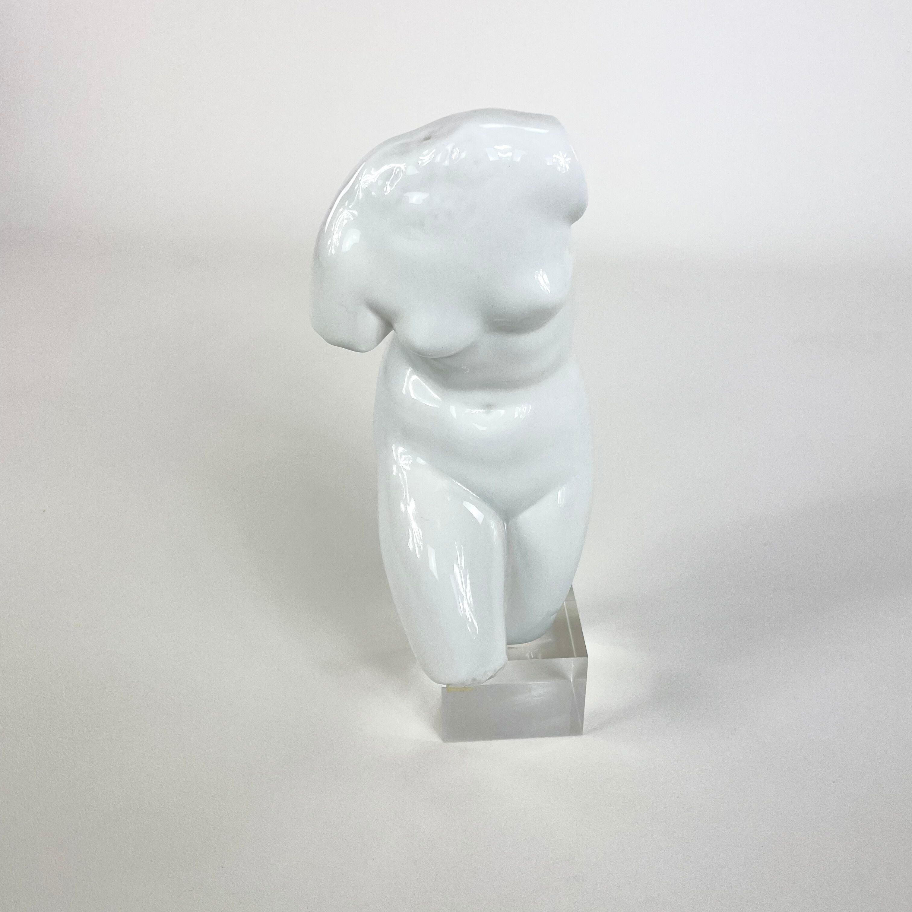 Bust of Venus in ceramic on plexiglass base, circa 1970