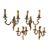 Appliques en laiton assorties x4 style rocaile