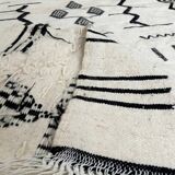 Berber kilim rug • Modern black and white