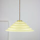 Mid-century Yellow Glass & Brass Pendant Lamp