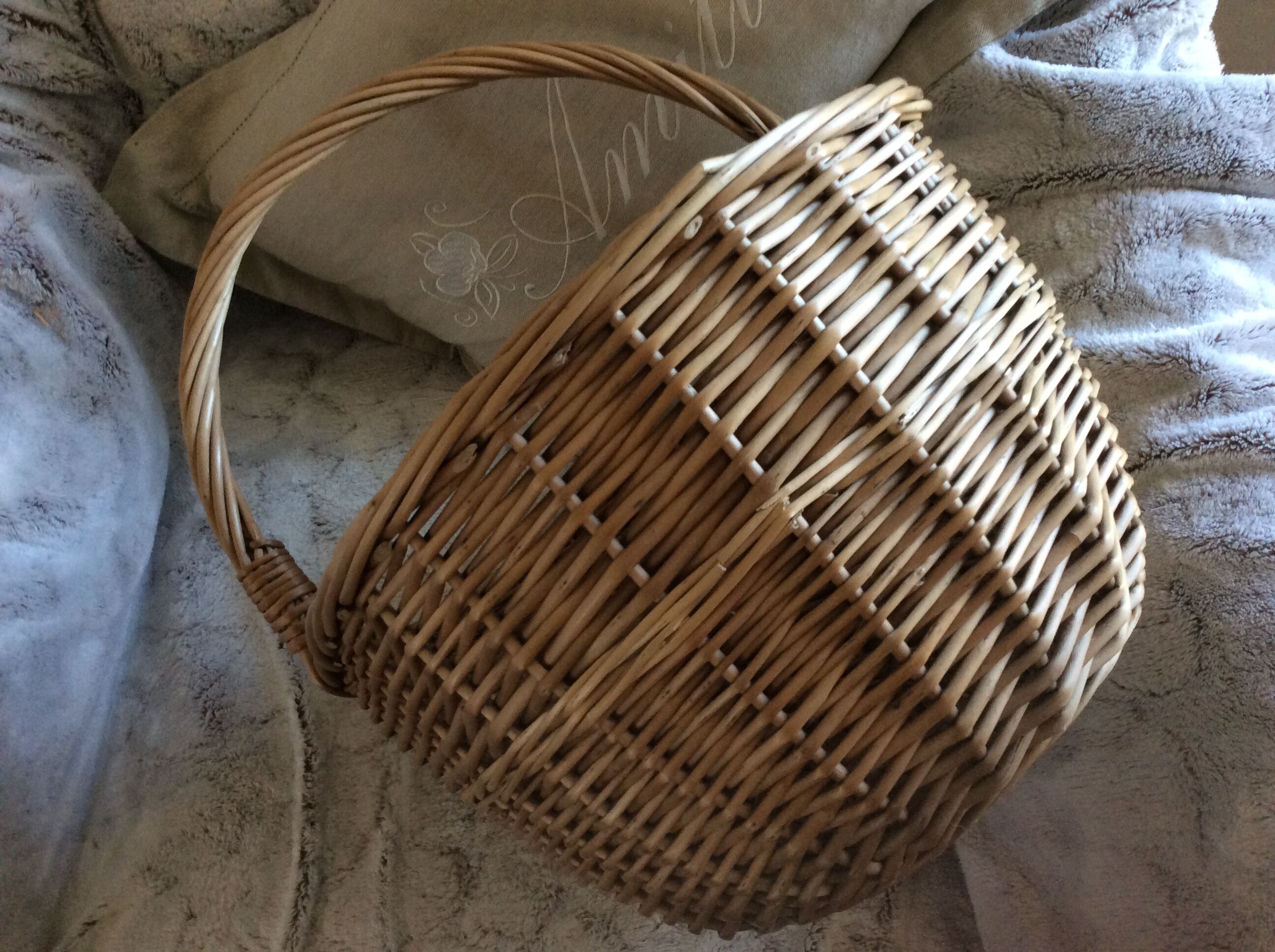 Old rattan basket - vintage