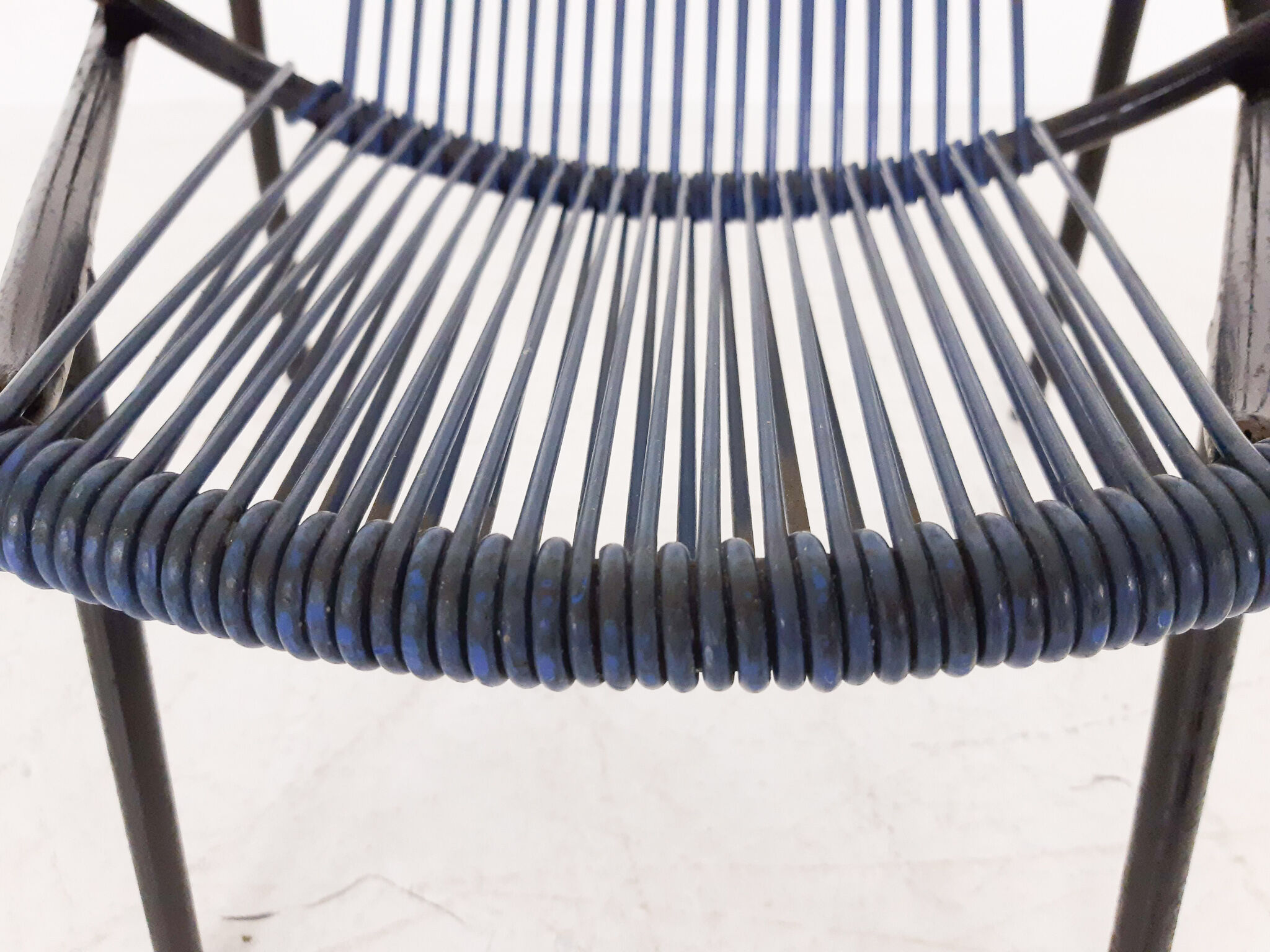 Mid-century plastic thread outdoor club chair