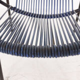 Mid-century plastic thread outdoor club chair
