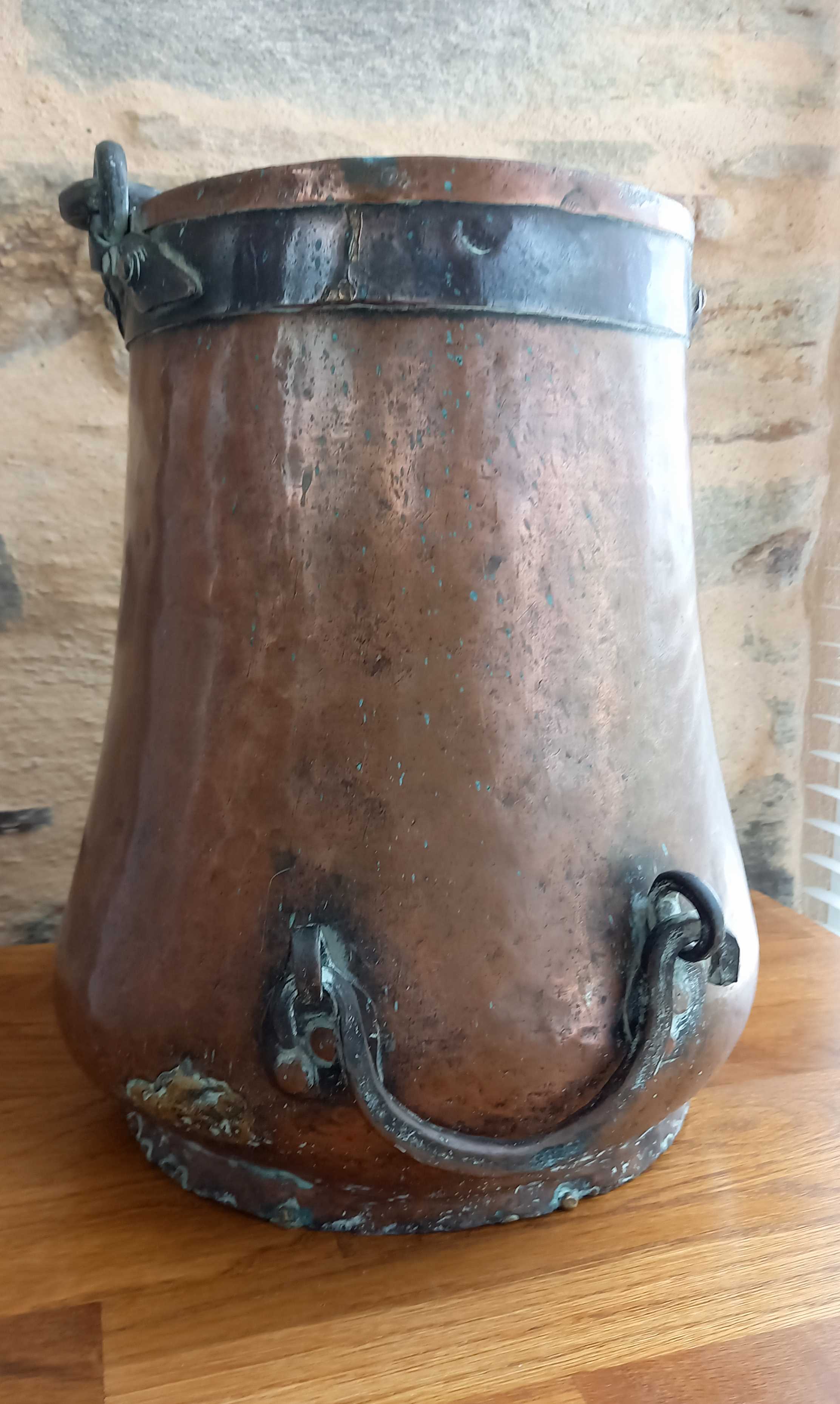 Red copper coal/ash bucket