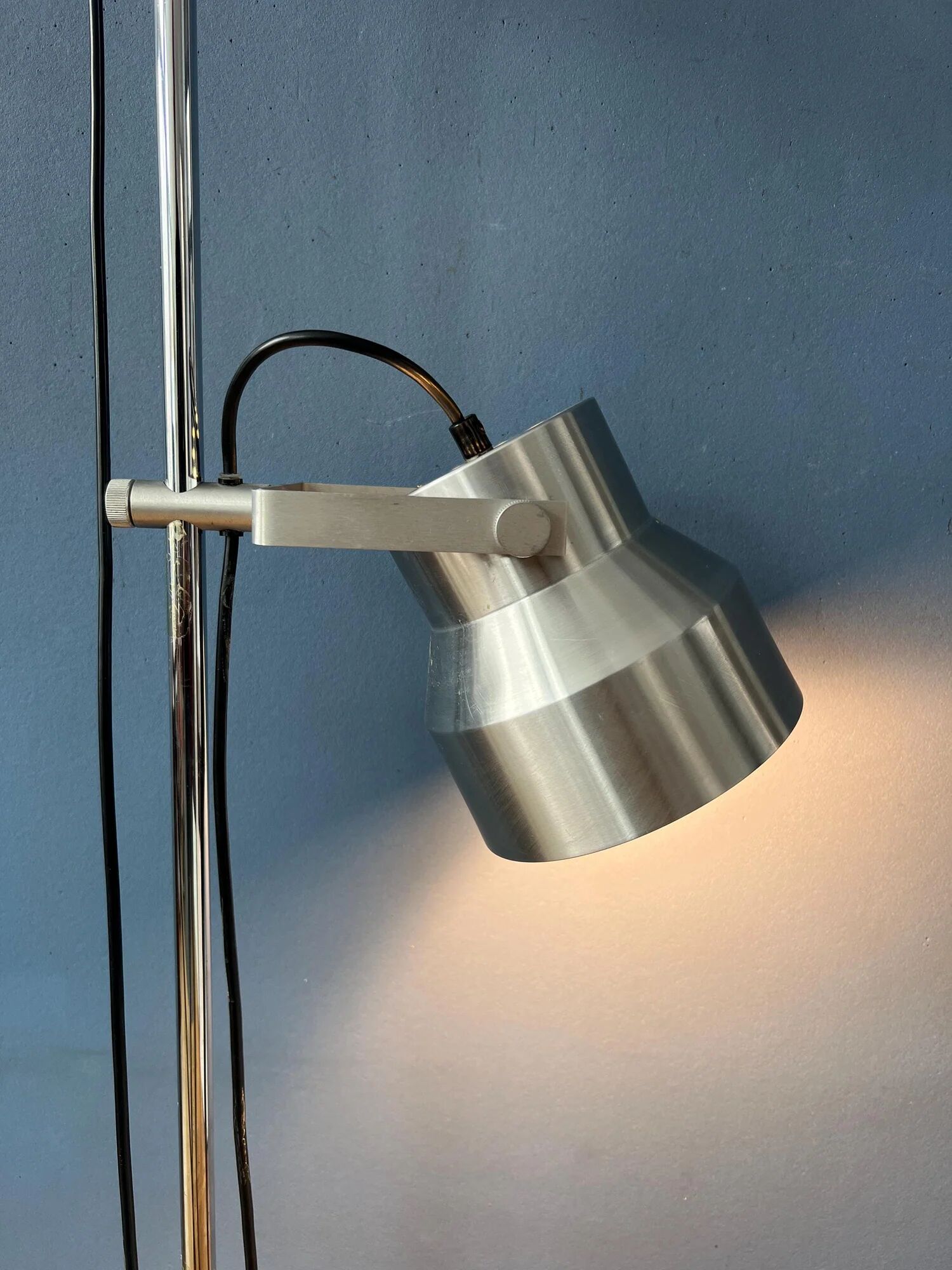 Lampadaire vintage argenté Dijkstra Space Age