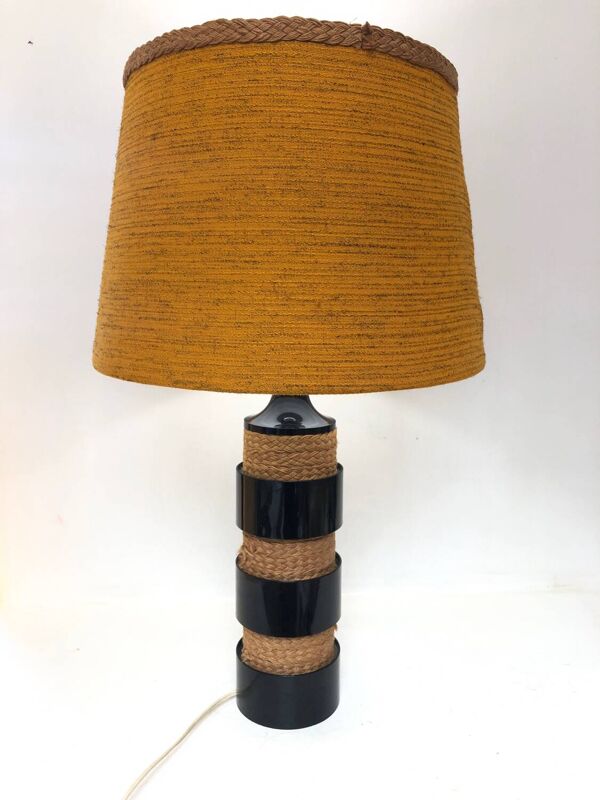 Lampe en corde et bakélite, 1970