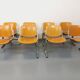Suite of 4 vintage Giancarlo Piretti benches for Castelli in wood and aluminum