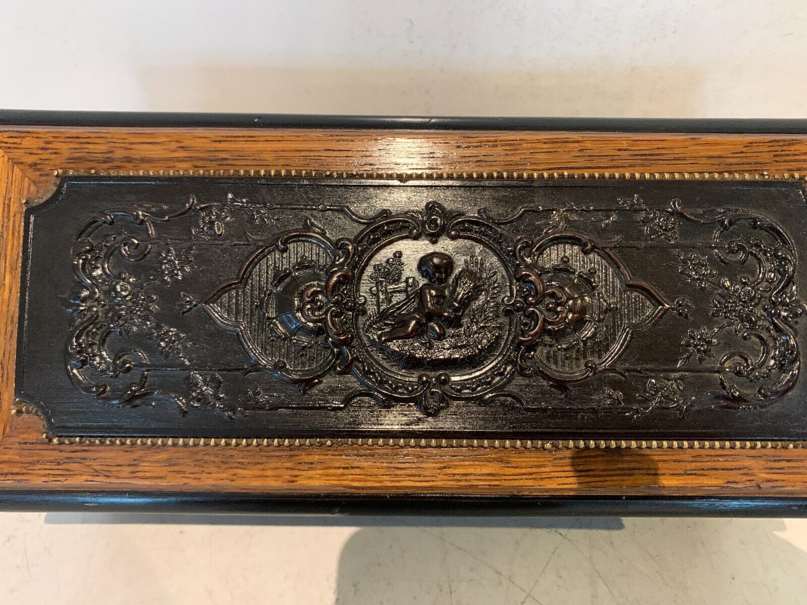 Jewelry Box Napoleon III in black wood carved XIX century