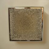 Vintage ceiling lamp with plastic sheets in chomed profiles 46x46 cm