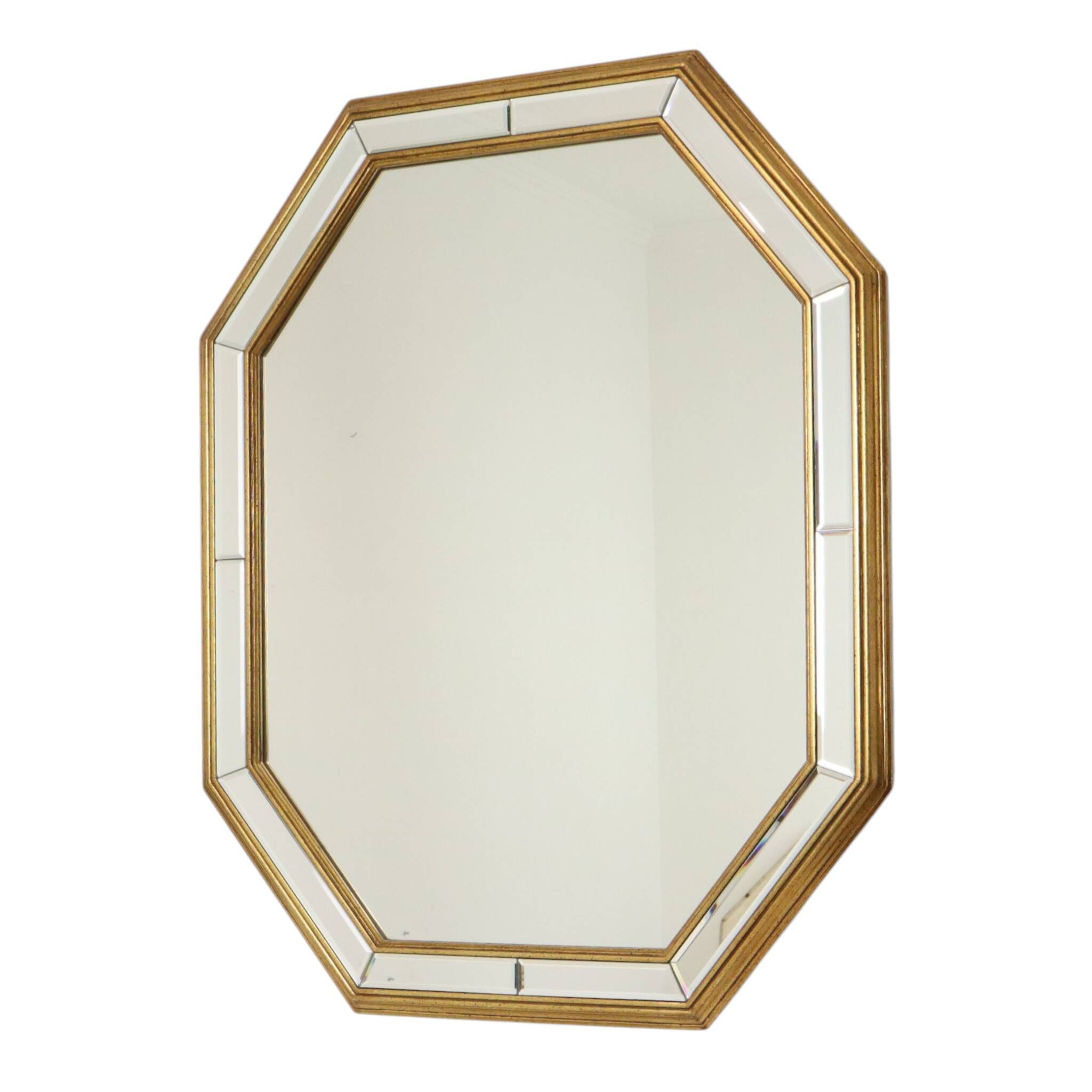 Grand miroir octogonal Deknudt, style Hollywood Regency