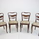 1940s set of 4 dining chairs, czechoslovakia