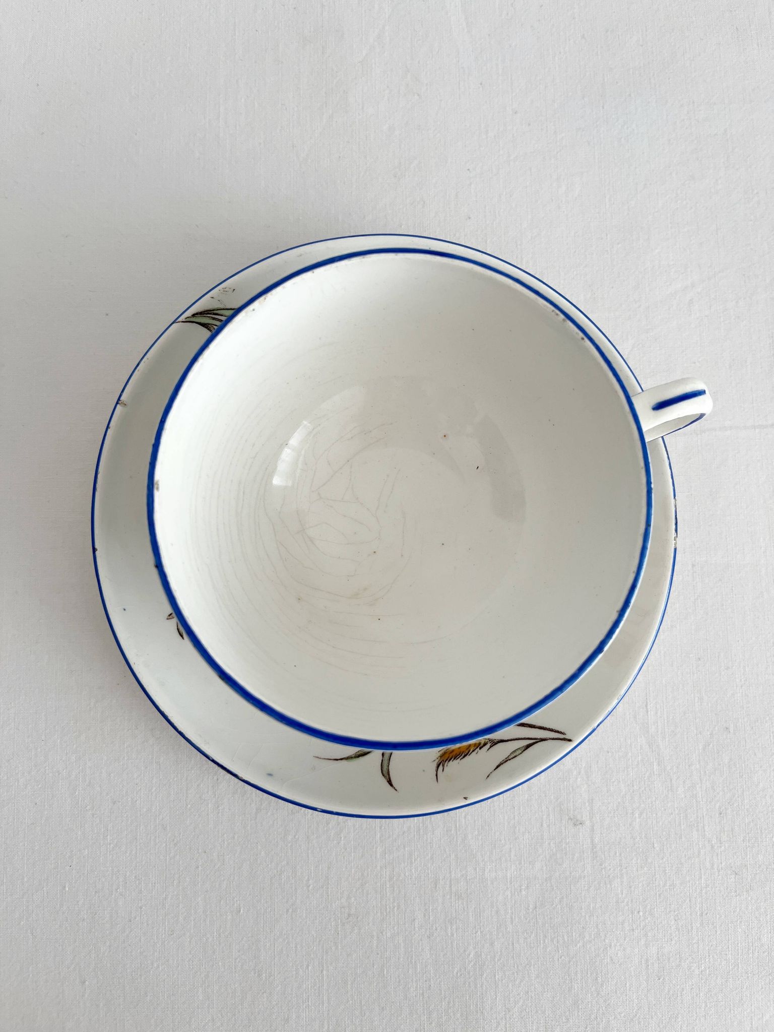 Polychrome ironstone cup "Nella" by Jules Veillard, Bordeaux (JVB)