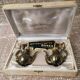 Box of salt pots and a silver metal tray from the goldsmith Danex Paris