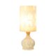 Vintage Table Lamp Alabaster Natural Stone Flowers Spain 1960s