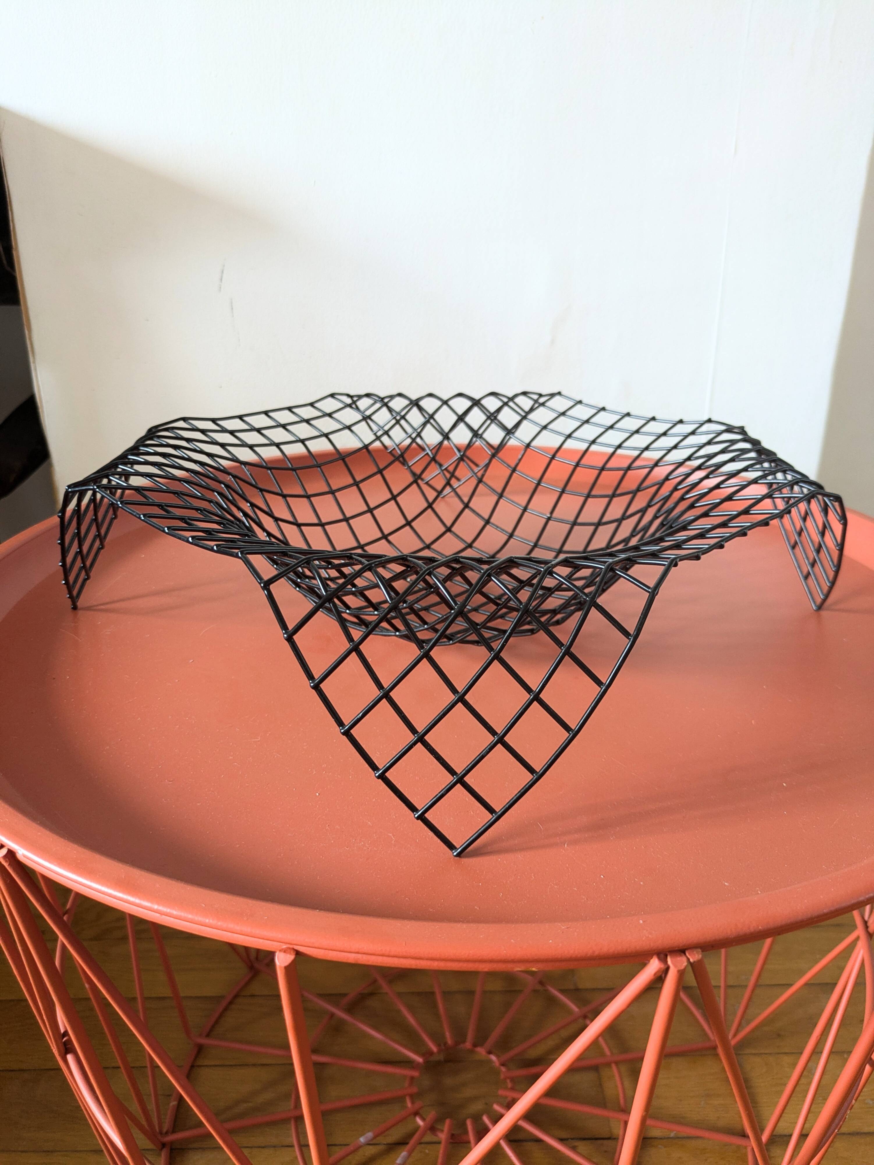 Designer fruit basket in metal wire