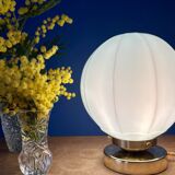 Vintage Art Deco blue opaline globe table lamp