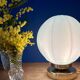 Vintage Art Deco blue opaline globe table lamp