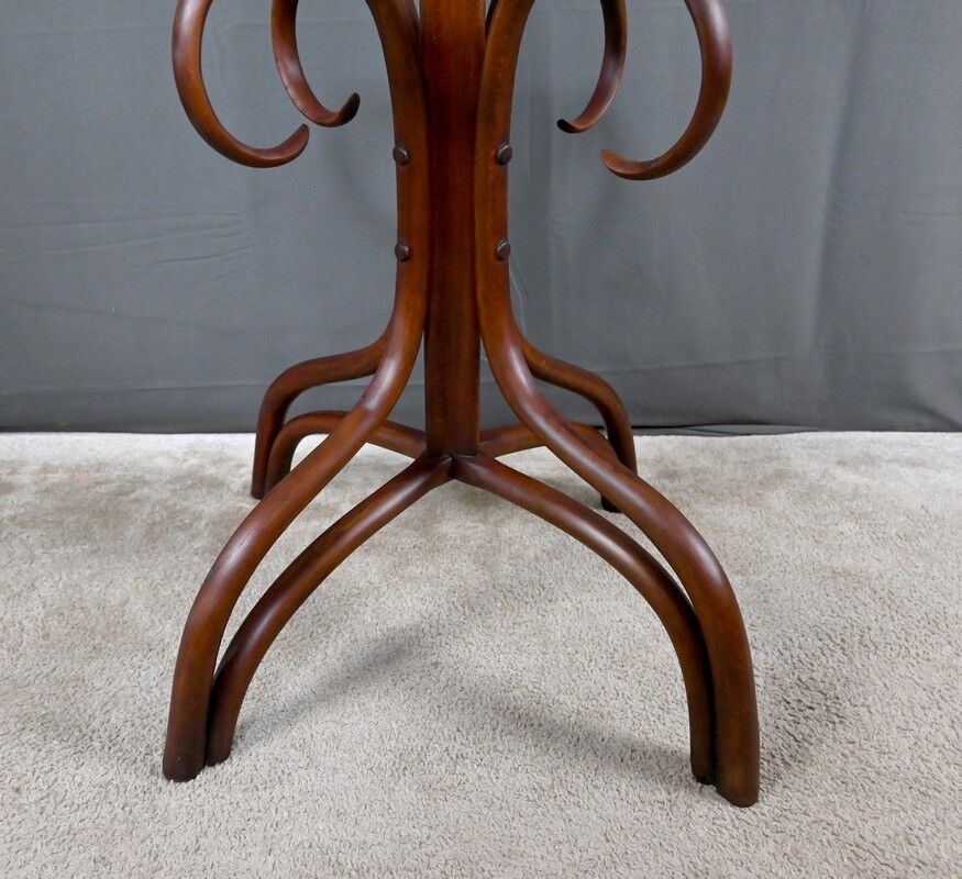Large curved beech coat rack in the Thonet style – early 20th century