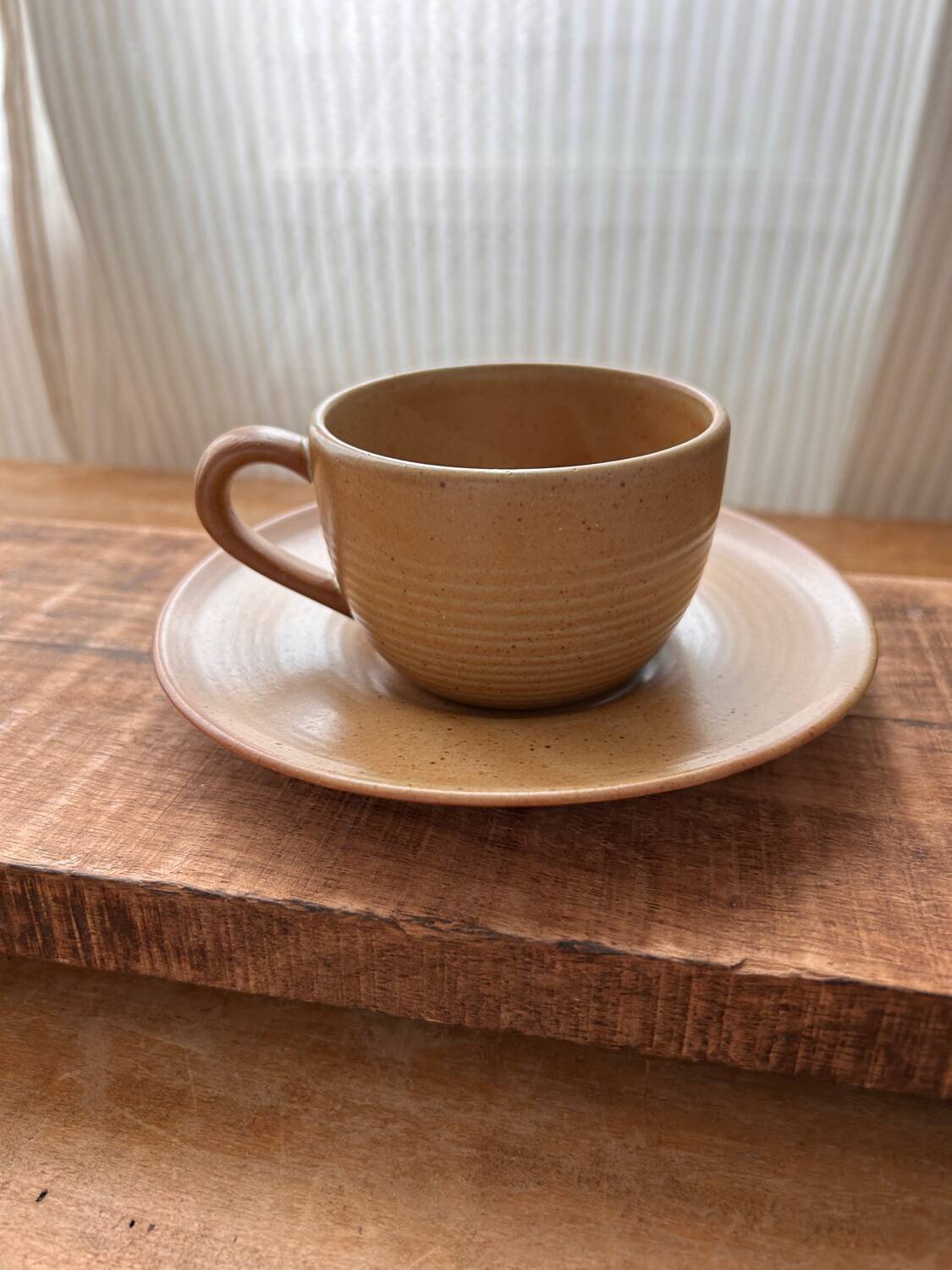 French stoneware cup and saucer