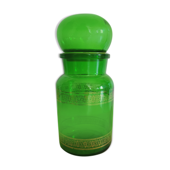 Bottle of green apothicaria with gilding