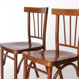 Pair of Soviet Beech Dining Chairs – 1978 Vintage, Refurbished Wood Frame