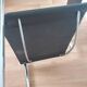 Pair of armchairs in chrome and black leather