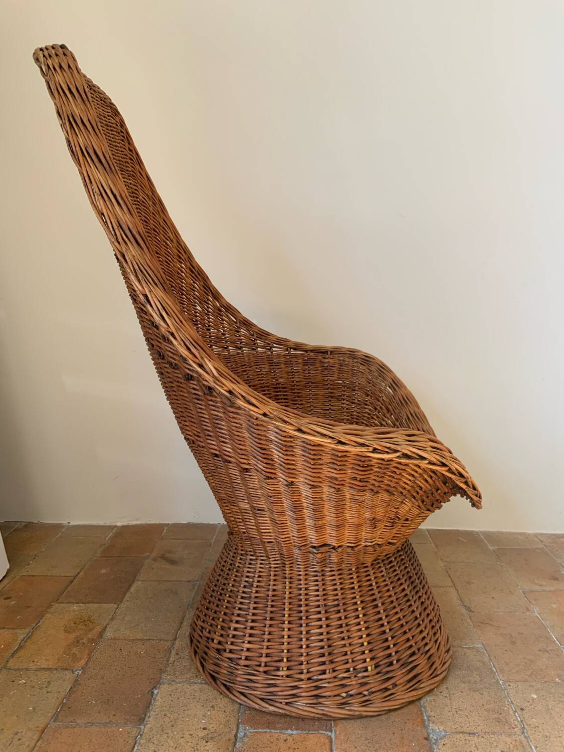 Mid-century wicker armchair