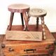 Turned wooden milking stool