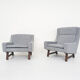 Set of two Dutch design lounge chairs with wenge feet