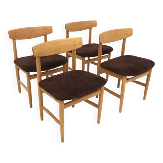 Set of 4 Scandinavian "Öresund" chairs, Børge Mogensen, Sweden, 1960