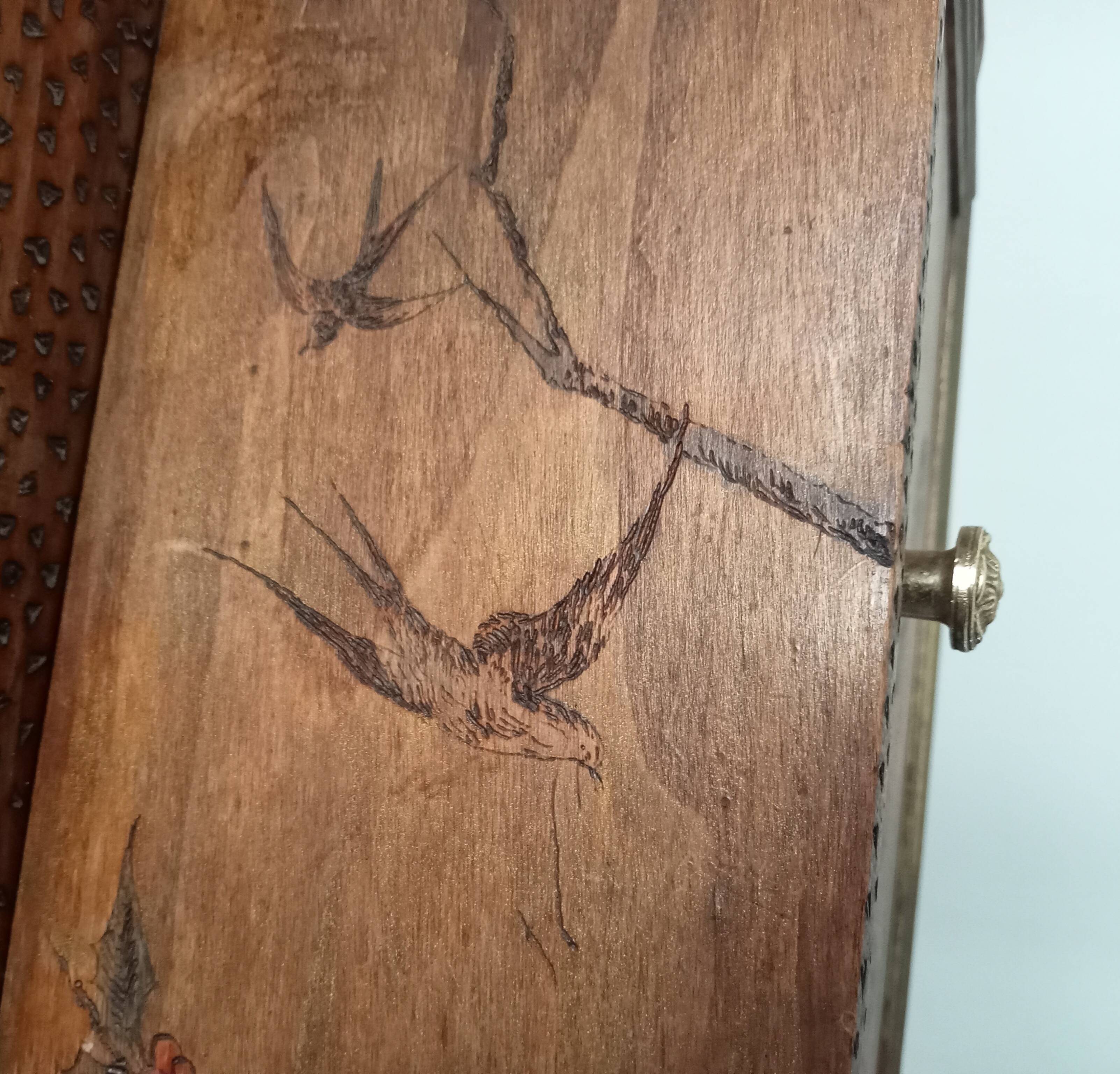 Antique wall cabinet folk art