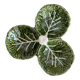 Plat serviteur en barbotine feuilles de chou