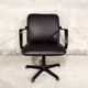 Vintage 70s swivel office chair in skai and black metal