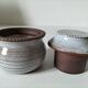 Small water butter dish in glazed stoneware in the Ratilly style.