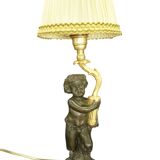 Clodion faun lamp, Louis XVI style, early 1900s - gilded and patinated bronze