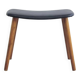 Tabouret en teck et cuir noir
